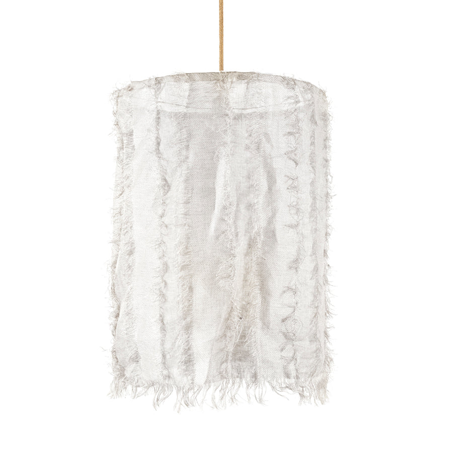 Lámpara Colgante Tubo Chiffón Gasa de Algodón con Flecos
