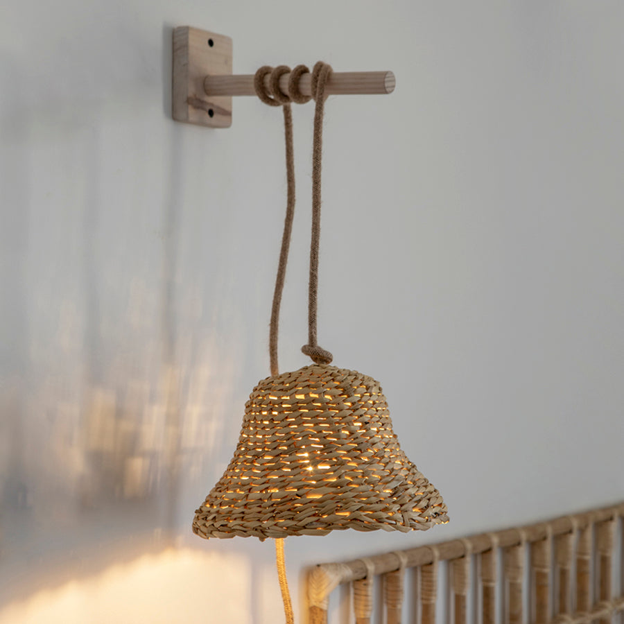 Lámpara Colgante con Soporte Maggita Cestería