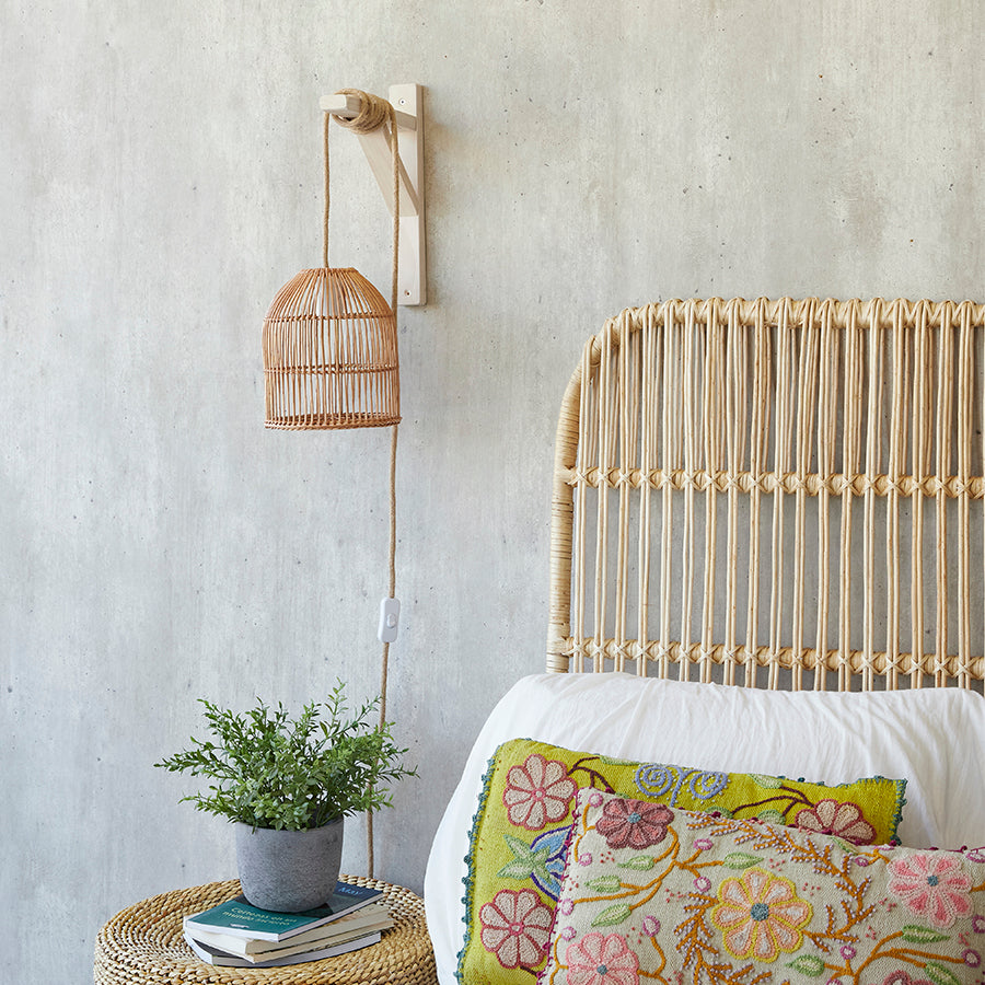 Lámpara Colgante con Soporte Sole Mimbre Palitos