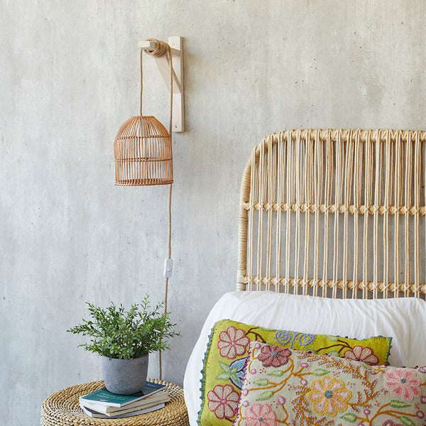 Lámpara Colgante con Soporte Sole Mimbre Palitos