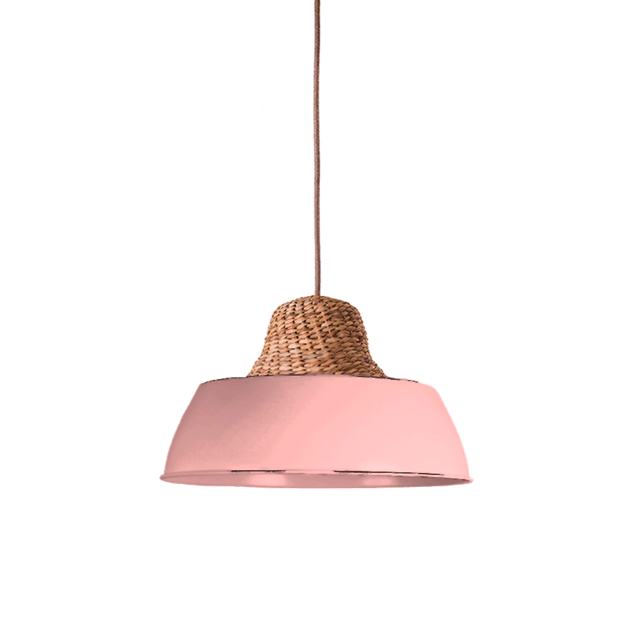 Lámpara Colgante Maggi Grande con Aplicación de Cestería