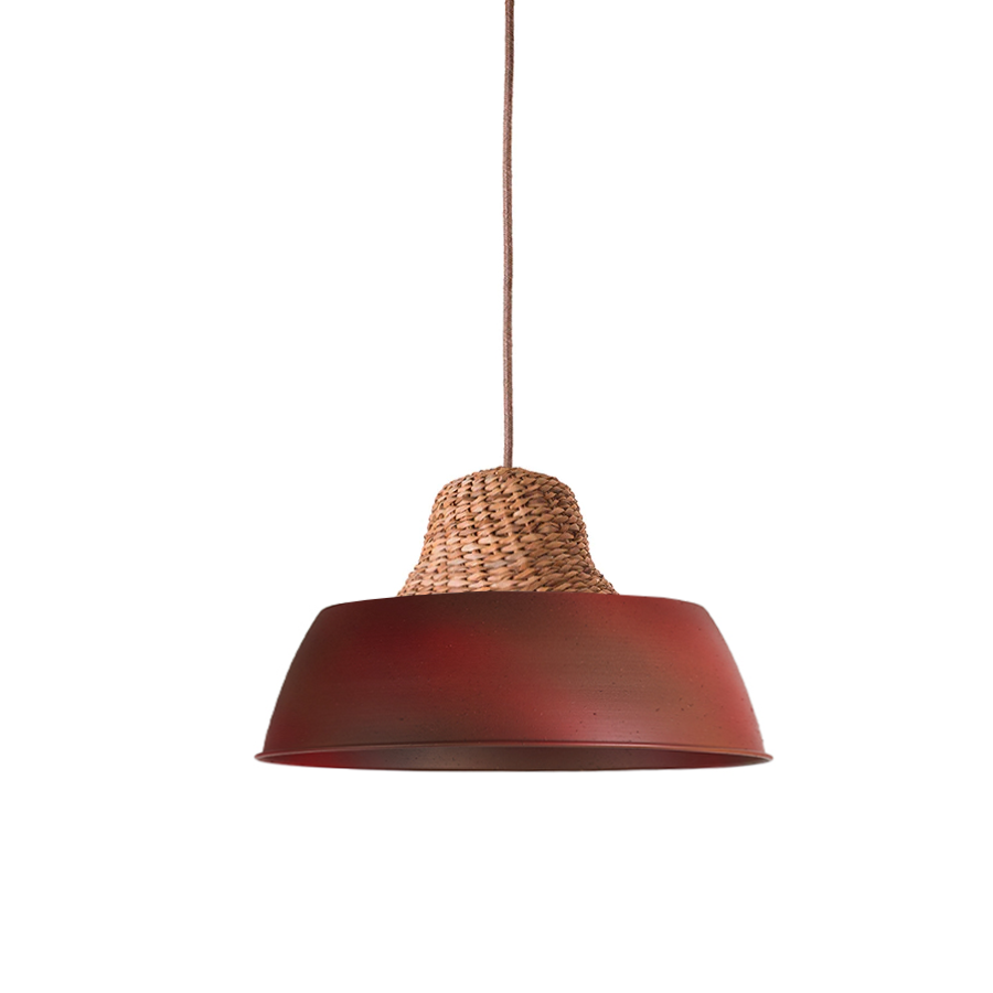 Lámpara Colgante Maggi Grande con Aplicación de Cestería