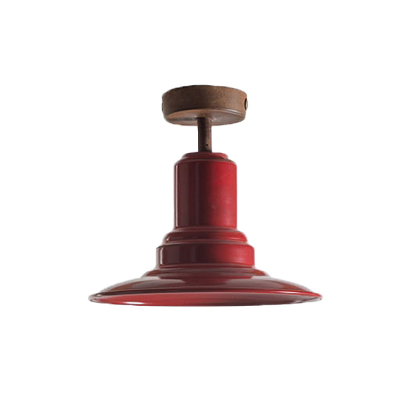 Lámpara Plafón de Techo óxido P-18 Rojo Bermellón Enlozado